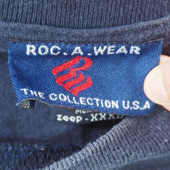 Rocawear Vintage 90s Y2K Long Sleeve Graphic Starburst T-Shirt Navy Men's 3XL - Picture 3 of 10